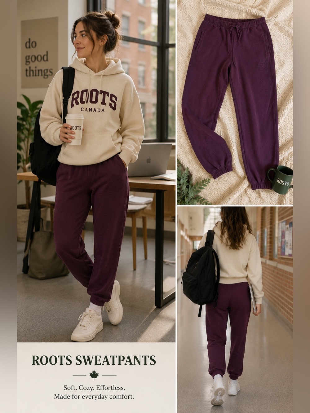 💜Roots Original Sweatpants | Joggers | Plum Purple | Women’s XL
